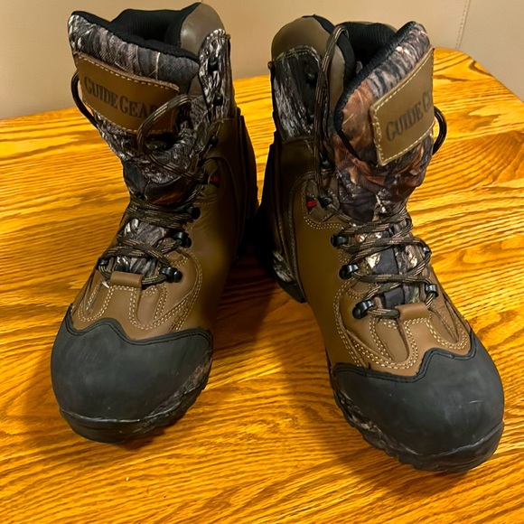 Men’s Guide Gear Leather Camo Hunting Boots - 8 - Picture 1 of 10